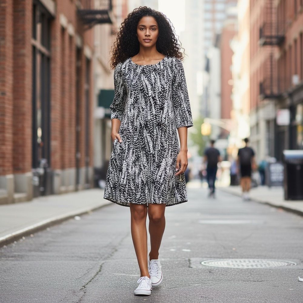 {H&M} printed flowy dress